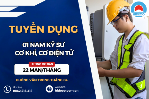 HD5327 TUYỂN 1 NAM KỸ SƯ CƠ KHÍ, CƠ ĐIỆN TỬ