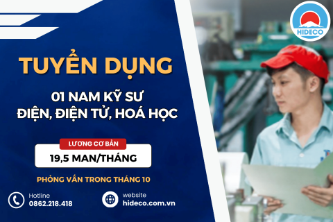 HD5488 TUYỂN 01 NAM KỸ SƯ ĐIỆN, ĐIỆN TỬ, HÓA HỌC, CNTT,...