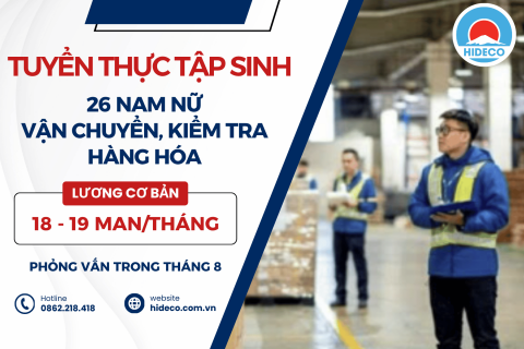 H1676 TUYỂN 26 NAM NỮ TTS VẬN CHUYỂN, KIỂM TRA HÀNG HÓA
