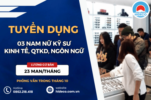 HD5491 TUYỂN 03 NAM NỮ KỸ SƯ KINH TẾ, QTKD, SENMON,...