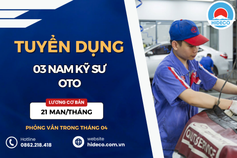 HD5343 TUYỂN 3 NAM KỸ SƯ OTO