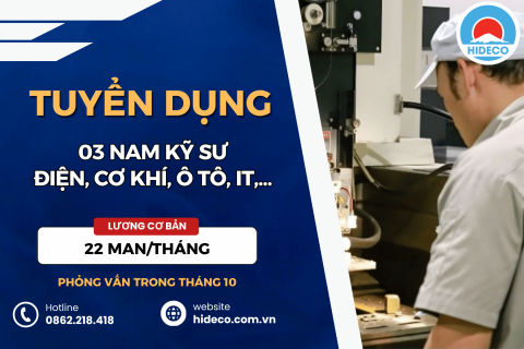 HD5506 TUYỂN 03 NAM KỸ SƯ ĐIỆN, CƠ KHÍ, Ô TÔ, IT,...
