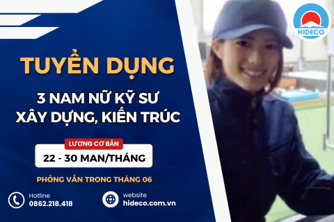 HD5393 TUYỂN 2 NAM 1 NỮ KỸ SƯ NGÀNH XÂY DỰNG, KIẾN TRÚC