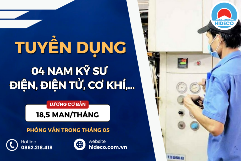 HD5362 TUYỂN 4 NAM KỸ SƯ KỸ THUẬT, ĐIỆN, ĐIỆN TỬ, CƠ KHÍ