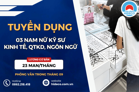 HD5483 TUYỂN 03 NAM NỮ KỸ SƯ KINH TẾ, QTKD, NGÔN NGỮ,...