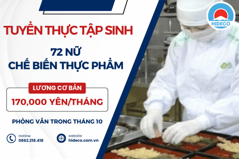 H1777 TUYỂN 72 NỮ TTS CHẾ BIẾN THỰC PHẨM