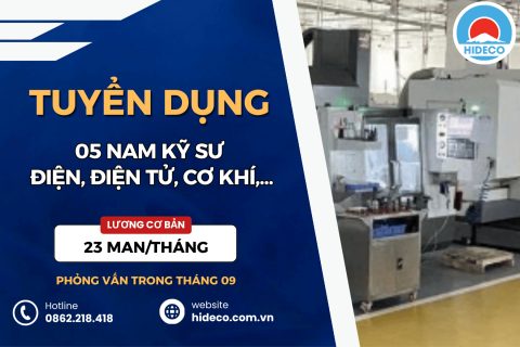 HD5481 TUYỂN 05 NAM KỸ SƯ ĐIỆN, ĐIỆN TỬ, CƠ KHÍ