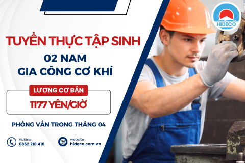 H1489 TUYỂN 5 NAM TTS GIA CÔNG CƠ KHÍ