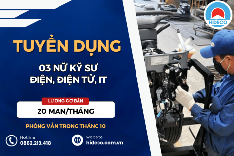 HD5503 TUYỂN 03 NỮ KỸ SƯ ĐIỆN, ĐIỆN TỬ, IT
