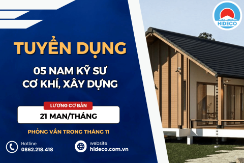 HD5513 TUYỂN 05 NAM KỸ SƯ CƠ KHÍ, XÂY DỰNG 