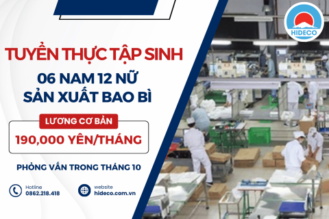 H1808 TUYỂN 06 NAM 12 NỮ TTS ĐÓNG GÓI SẢN PHẨM