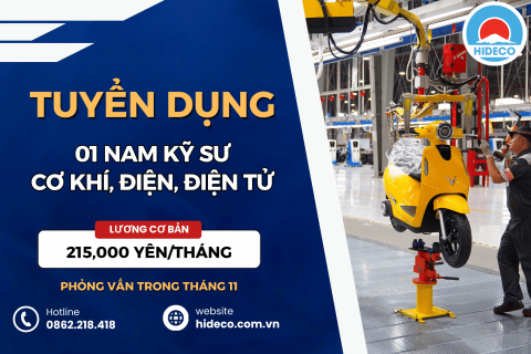 HD5509 TUYỂN 01 NAM KỸ SƯ CƠ KHÍ, ĐIỆN, ĐIỆN TỬ