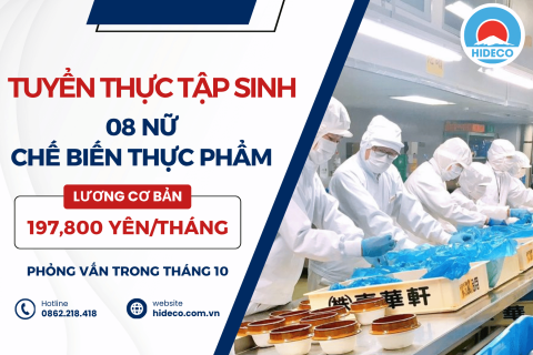 H1787 TUYỂN 08 NỮ TTS CHẾ BIẾN THỰC PHẨM