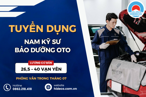 [ĐƠN TUYỂN FREE PHÍ] TUYỂN KỸ SƯ BẢO DƯỠNG Ô TÔ