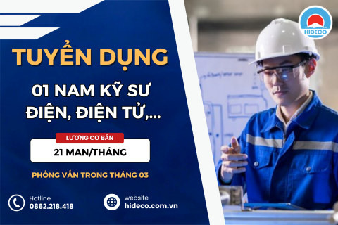 HD5301 TUYỂN 1 NAM KỸ SƯ ĐIỆN, ĐIỆN TỬ, ĐIỆN CÔNG NGHIỆP