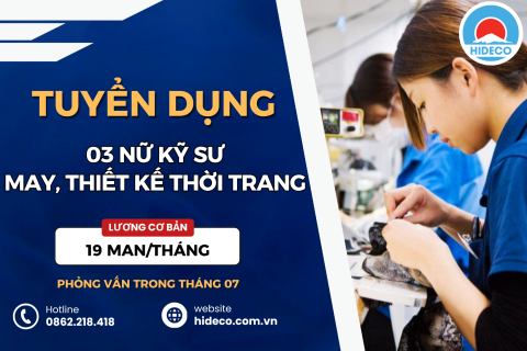 HD5421 TUYỂN 3 NỮ KỸ SƯ MAY, THIẾT KẾ THỜI TRANG