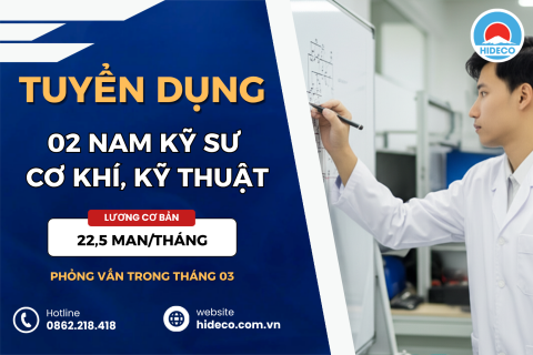 HD5302 TUYỂN 2 NAM KỸ SƯ CƠ KHÍ, KỸ THUẬT, XÂY DỰNG