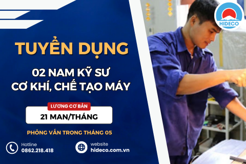 HD5361 TUYỂN 2 NAM KỸ SƯ CƠ KHÍ, CHẾ TẠO MÁY, CN OTO
