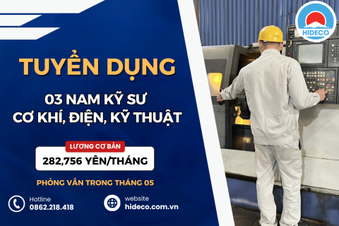 HD5358 TUYỂN 3 NAM KỸ SƯ CƠ KHÍ, ĐIỆN, TỰ ĐỘNG HÓA