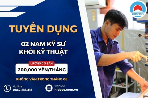 HD5461 TUYỂN 02 NAM KỸ SƯ KHỐI KỸ THUẬT, ƯU TIÊN CƠ KHÍ