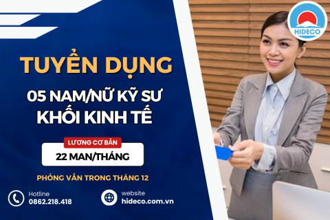 HD4187 TUYỂN 04 NAM NỮ KỸ SƯ KHỐI NGÀNH KINH TẾ - TTS VỀ NƯỚC LÀM VIỆC TẠI NHẬT