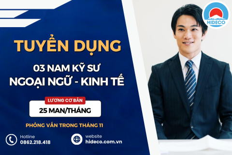 TUYỂN 03 NAM KỸ SƯ CHUYÊN NGÀNH NGÔN NGỮ - KINH TẾ LÀM VIỆC TẠI NHẬT