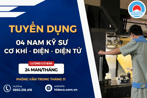 TUYỂN 04 NAM KỸ SƯ CƠ KHÍ ĐIỆN THIẾT KẾ CAD - VẬN HÀNH MÁY NC