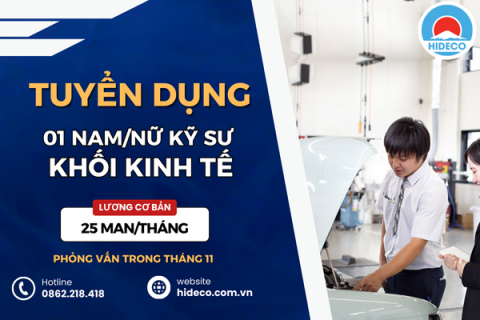 HD4116 TUYỂN 01 NAM NỮ KỸ SƯ KHỐI NGÀNH KINH TẾ LÀM VIỆC TẠI NHẬT