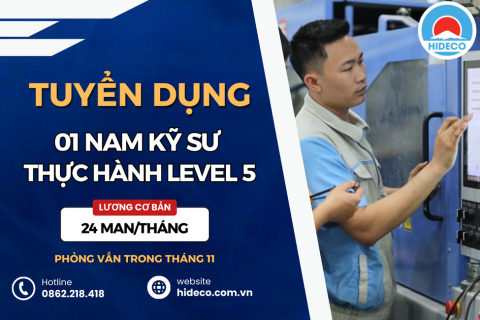 HD4163 TUYỂN 01 NAM KỸ SƯ THỰC HÀNH LEVEL 5 LÀM VIỆC TẠI NHẬT