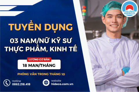 TUYỂN 03 NAM, NỮ KỸ SƯ THỰC PHẨM, KINH TẾ