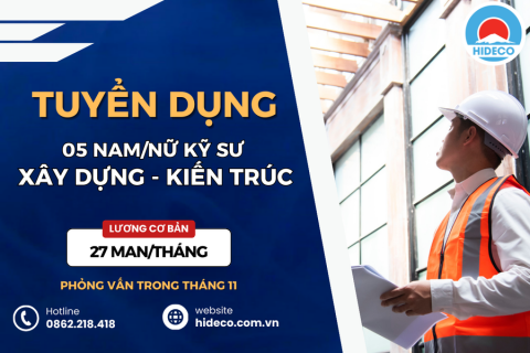 HD4129 TUYỂN 5 NAM NỮ CHUYÊN NGÀNH XÂY DỰNG, KIẾN TRÚC, THIẾT KẾ CAD, QUẢN LÝ XÂY DỰNG