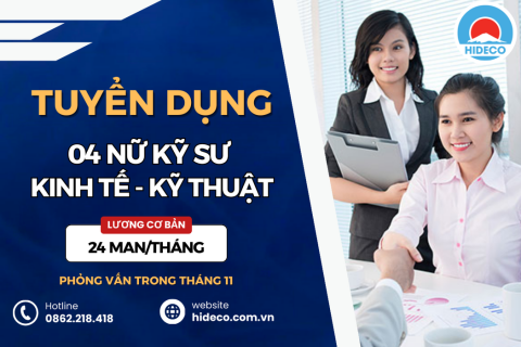 HD4139 TUYỂN 04 NỮ KỸ SƯ KINH TẾ - NGÔN NGỮ - PHIÊN DỊCH - QTKD