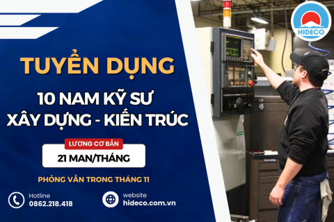 HD4125 TUYỂN 10 NAM CHUYÊN NGÀNH XÂY DỰNG, KIẾN TRÚC