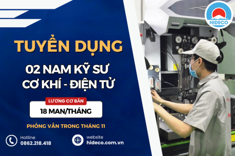 HD4148 TUYỂN 02 NAM KỸ SƯ KHỐI NGÀNH KỸ THUẬT - CƠ KHÍ - ĐIỆN - ĐIỆN TỬ - TỰ ĐỘNG HOÁ