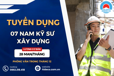 HD4170 TUYỂN 07 NAM KỸ SƯ KHỐI NGÀNH XÂY DỰNG LÀM VIỆC TẠI NHẬT