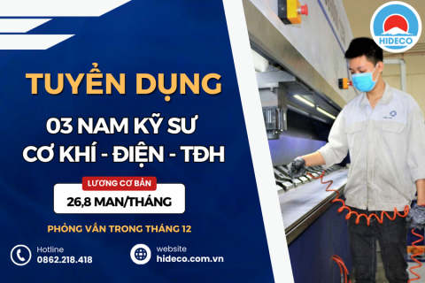 HD4178 TUYỂN 03 NAM KỸ SƯ KHỐI KỸ THUẬT - ĐIỆN - CƠ KHÍ - Ô TÔ - CĐ NGHỀ