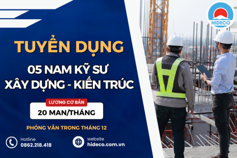 HD4185 TUYỂN 05 NAM KỸ SƯ NGÀNH XÂY DỰNG - KIẾN TRÚC LÀM VIỆC TẠI NHẬT