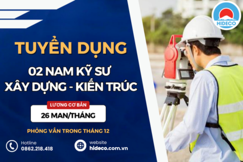 HD4207 TUYỂN 02 NAM KỸ SƯ XÂY DỰNG - KIẾN TRÚC LÀM VIỆC TẠI NHẬT