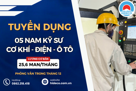 HD4222 TUYỂN 05 NAM KỸ SƯ CƠ KHÍ - ĐIỆN - ĐIỆN TỬ - CÔNG NGHỆ Ô TÔ