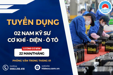 HD4236 TUYỂN 04 NAM KỸ SƯ CƠ KHÍ - ĐIỆN - ĐIỆN TỬ - Ô TÔ LÀM VIỆC TẠI NHẬT