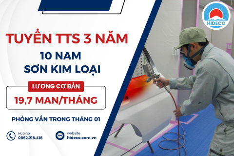 TUYỂN 10 NAM THỰC TẬP SINH 3 NĂM - SƠN KIM LOẠI LÀM VIỆC TẠI NHẬT