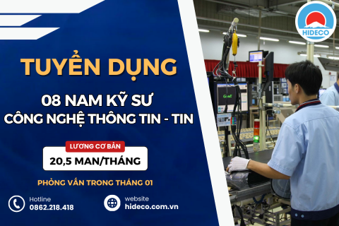 HD4264 TUYỂN 08 NAM KỸ SƯ CÔNG NGHỆ THÔNG TIN - TIN HỌC - MÁY TÍNH