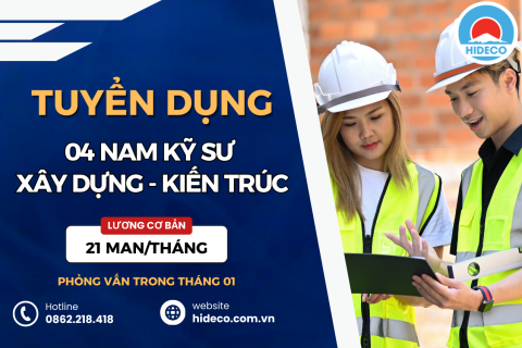 HD4269 TUYỂN 04 NAM KỸ SƯ XÂY DỰNG - KIẾN TRÚC LÀM VIỆC TẠI NHẬT