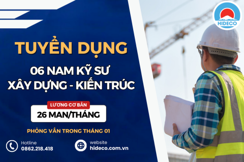 HD4275 TUYỂN 04 NAM KỸ SƯ KHỐI NGÀNH XÂY DỰNG - KIẾN TRÚC