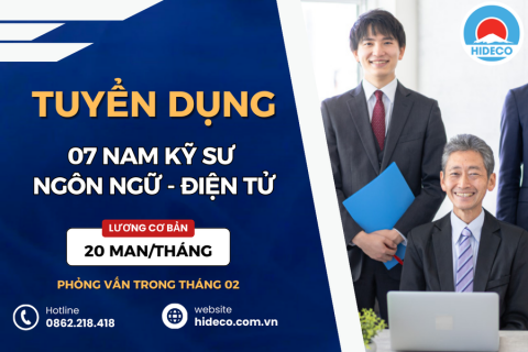 HD4301 TUYỂN 02 NAM NỮ KỸ SƯ NGÔN NGỮ NHẬT - ĐIỆN - CƠ KHÍ - TỰ ĐỘNG HOÁ