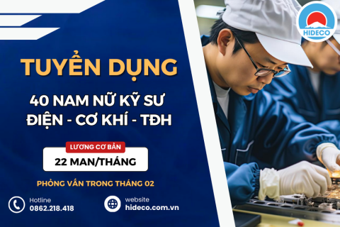 HD4209 TUYỂN 40 NAM NỮ ĐIỆN - ĐIỆN TỬ - CƠ KHÍ - TỰ ĐỘNG HOÁ