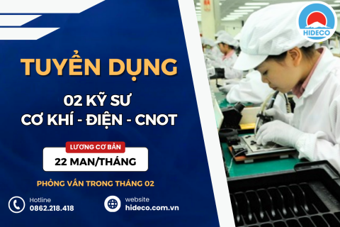 HD4303 TUYỂN 06 KỸ SƯ CƠ KHÍ - ĐIỆN - CNOT - KIẾN TRÚC