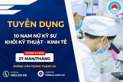 HD4326 TUYỂN 10 NAM NỮ KỸ SƯ KHỐI NGÀNH KỸ THUẬT - KINH TẾ