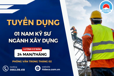 HD4333 TUYỂN 01 NAM KỸ SƯ KHỐI NGÀNH XÂY DỰNG