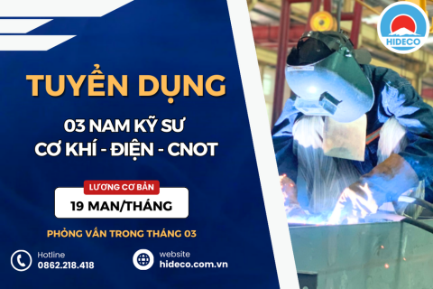 HD4364 TUYỂN 03 NAM KỸ SƯ CÔNG NGHỆ Ô TỐ - CƠ KHÍ - ĐIỆN - HÀN